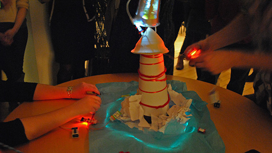 Lighthouse made from paper and littleBits electronics